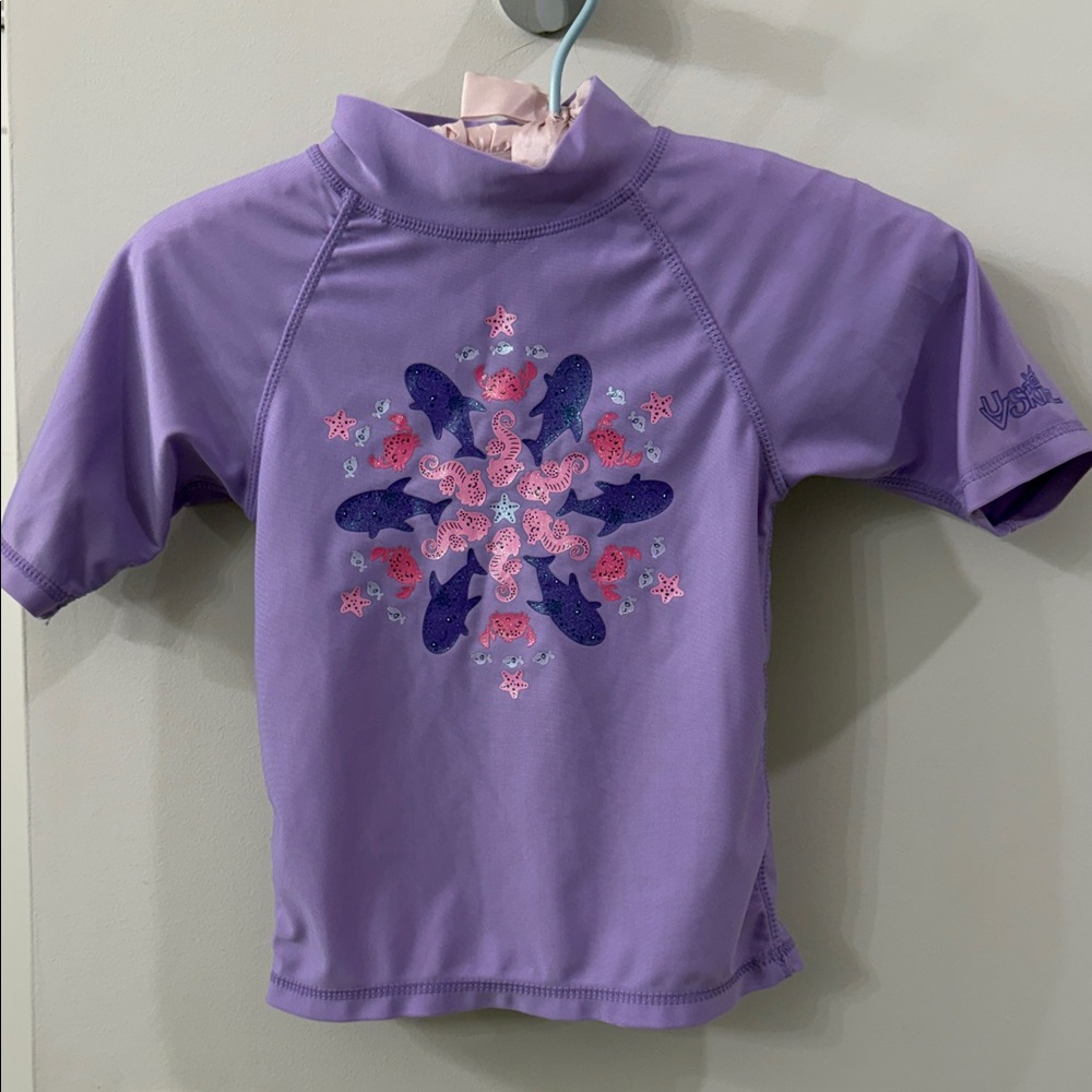 UV Skinz Youth Purple Rashguard Size 7 UV  Sun‎ protection. UPF 50